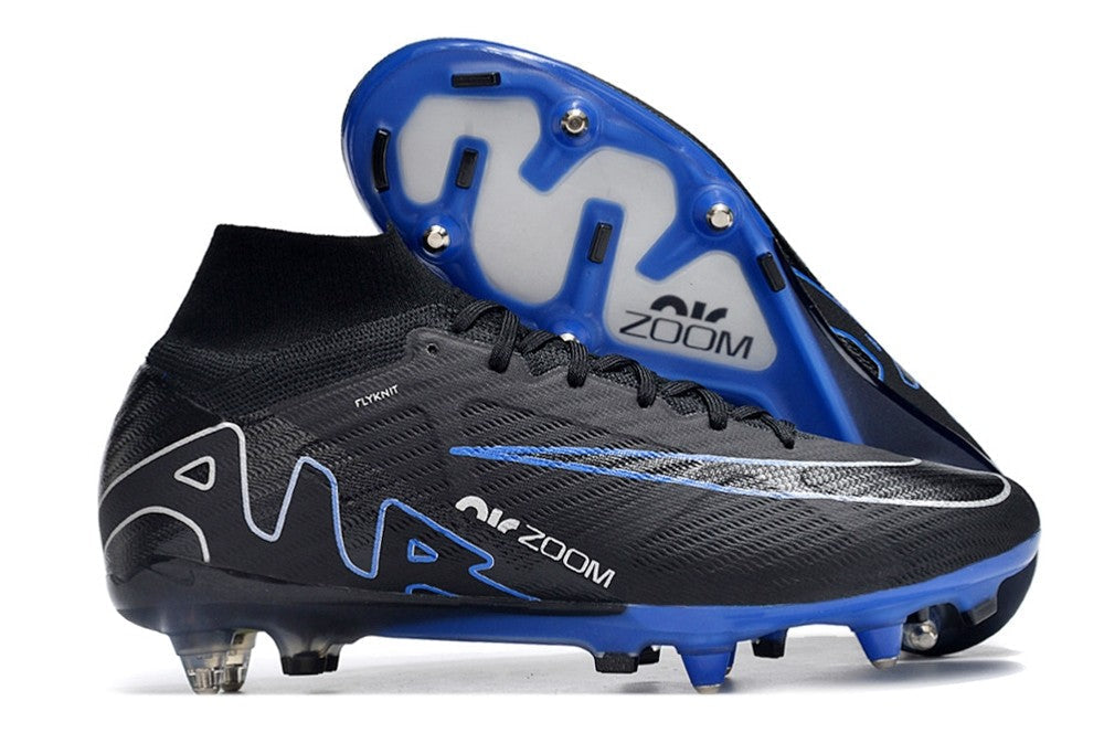 Nike Mercurial Superfly 9 Academy Multi-Ground High-Top Soccer Cleats Black Hyper Royal Chrome